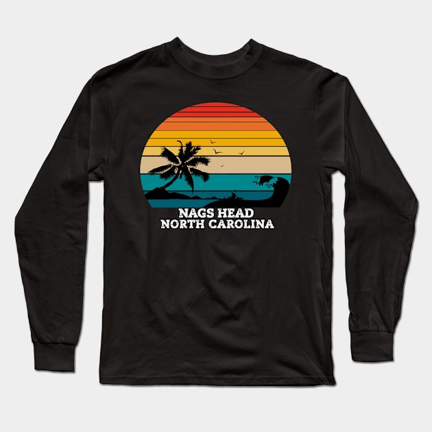 Nags Head North Carolina Beaches Long Sleeve T-Shirt by Kerlem